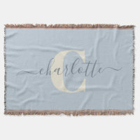 Rustic Light Blue Personalised Name Monogrammed 