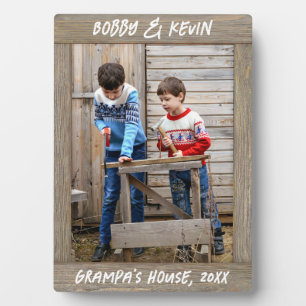 Rustic Light Brown Wood Text Photo Frame