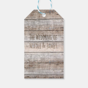 Rustic Light Country Wood Wedding Party Favour Gift Tags