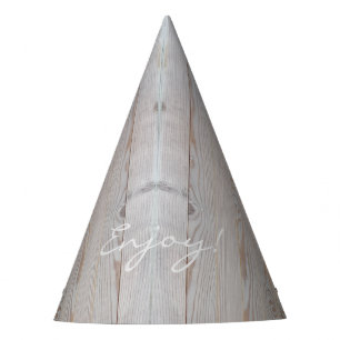 Rustic Light Grey Wood Wooden Fence Country Style Party Hat