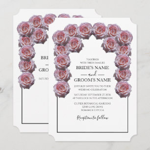 Rustic Light Pink Roses Wedding Invitations