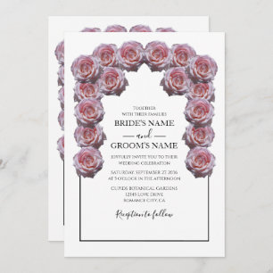 Rustic Light Pink Roses Wedding Invitations