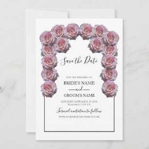 Rustic Light Pink Roses Wedding Save The Date