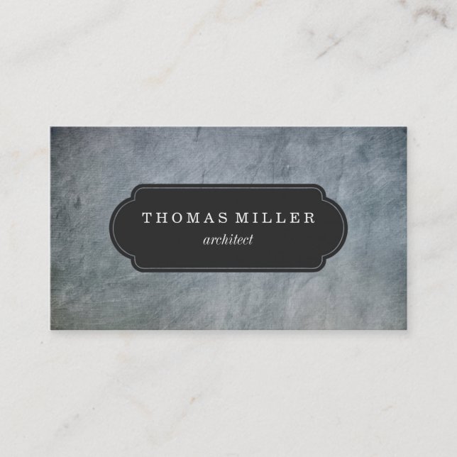 Rustic Light Slate Professional Business Card (Front)