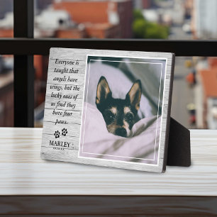 Rustic Light Wood Pet Loss Pet Memorial Photo  Plaque