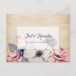 Rustic Light Wood Summer Blossom Appointment Postcard
