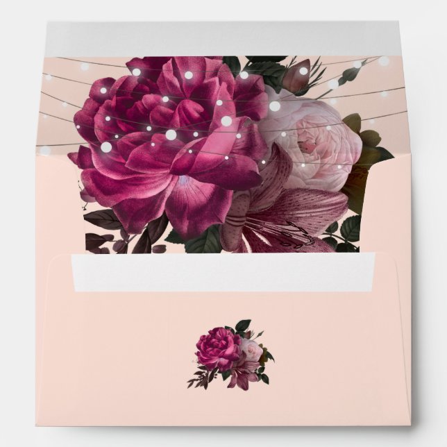 Rustic lights Burgundy floral    Envelope (Back (Bottom))