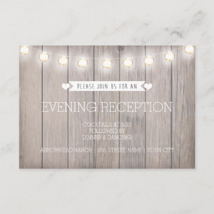 RUSTIC LIGHTS - CUSTOM EVENING RECEPTION CARD