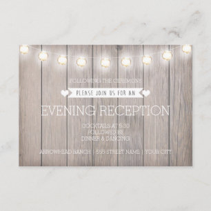 RUSTIC LIGHTS - EVENING RECEPTION CARD