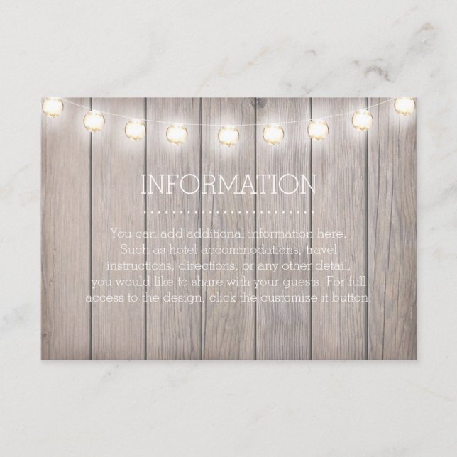 Rustic Lights Information Card (Front)