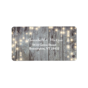Rustic Lights Wood Return Label