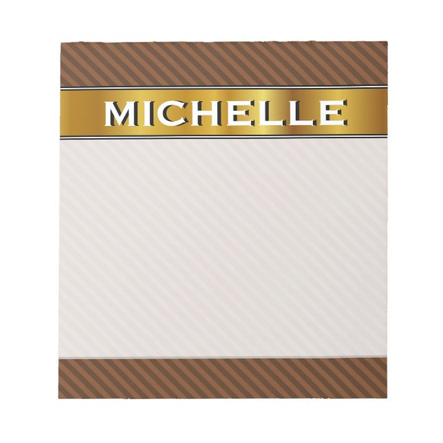 Rustic-Like Dark Brown & Lighter Brown Stripes Notepad (Front)