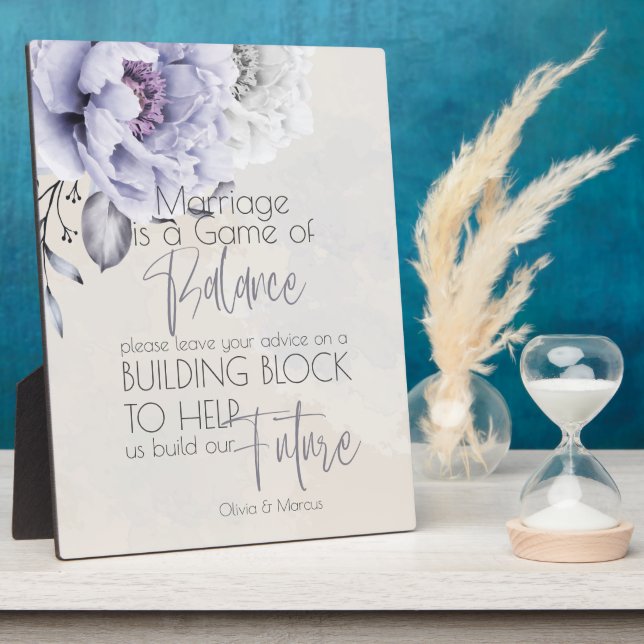 Rustic Lilac and Alabaster Peony Floral Plaque (Side)