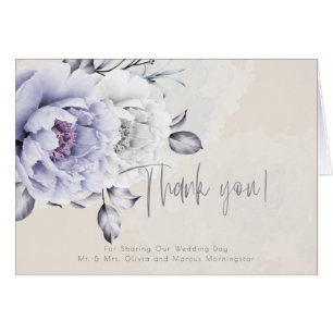 Rustic Lilac and Alabaster Peony Floral Thank You
