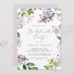 Rustic Lilac Bachelorette Party Invitation