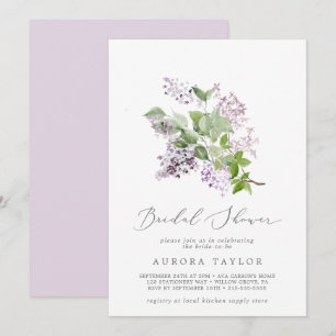 Rustic Lilac Bridal Shower Invitation