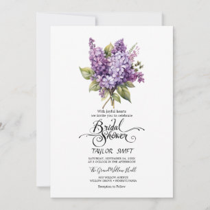 Rustic Lilac Bridal Shower Invitation