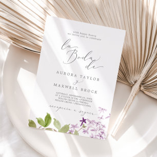 Rustic Lilac La Boda De Wedding Invitation