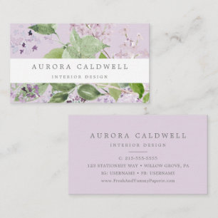 Rustic Lilac   Lavender Business Card