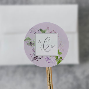 Rustic Lilac Lavender Wedding Envelope Seals