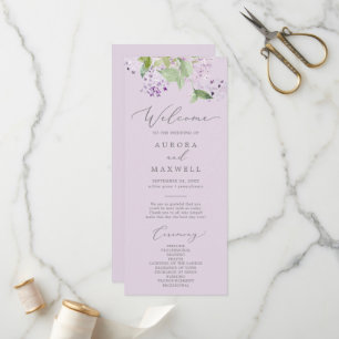 Rustic Lilac   Lavender Wedding Program