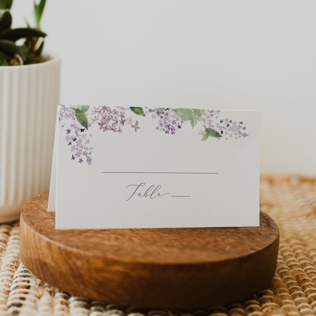 Rustic Lilac Monogram Folded Wedding Place Card (Creator Uploaded)