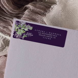 Rustic Lilac   Purple Return Address Label