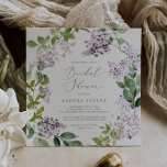 Rustic Lilac Square Bridal Shower Invitation<br><div class="desc">This rustic lilac square bridal shower invitation is perfect for a spring or summer wedding shower. The romantic and elegant floral design features watercolor purple lilac wildflowers with a boho country garden feel.</div>