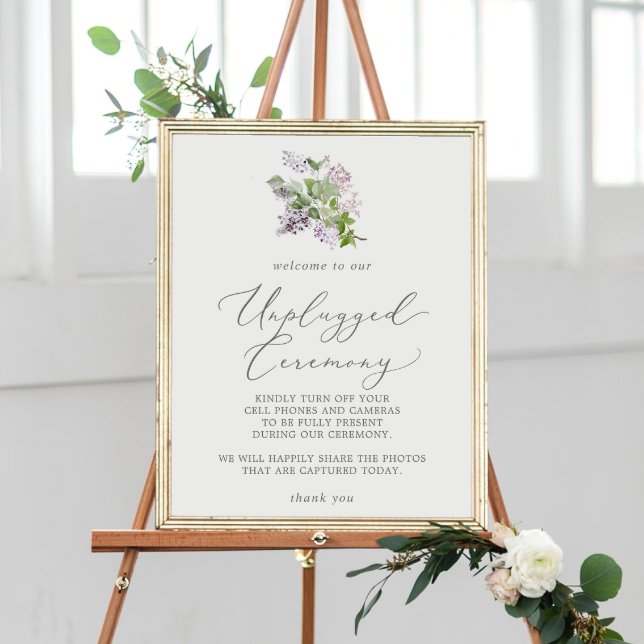 Rustic Lilac Unplugged Ceremony Poster (Creator Uploaded)