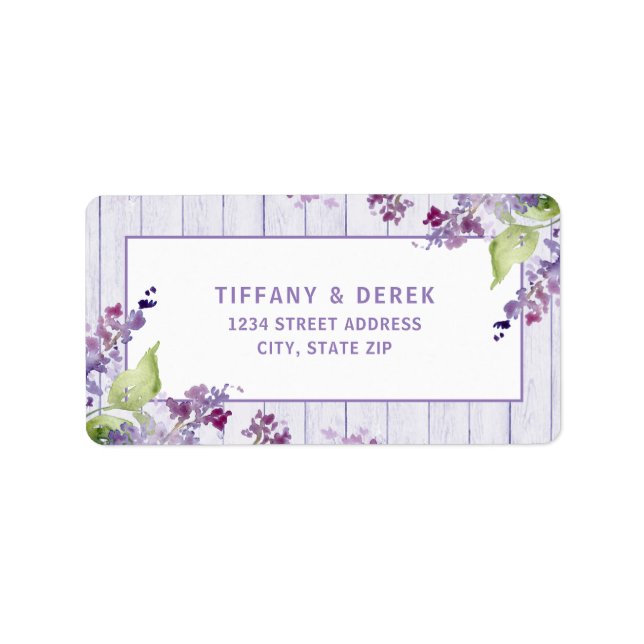Rustic Lilac Wedding Label (Front)