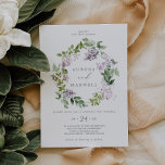 Rustic Lilac Wreath Wedding Invitation<br><div class="desc">This rustic lilac wreath wedding invitation is perfect for a spring or summer wedding. The romantic and elegant floral design features watercolor purple lilac wildflowers with a boho country garden feel.</div>