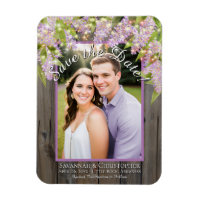 Rustic Lilacs Lights & Photo Wedding Save the Date