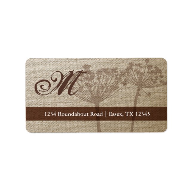 Rustic Linen Monogram Address Labels (Front)