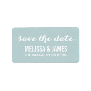 Rustic Linen Script Save the Date Label
