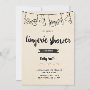 Rustic lingerie shower party Invitation