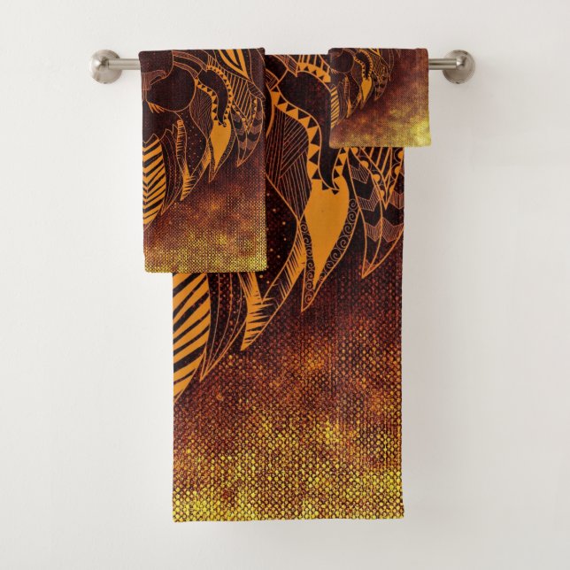 Rustic Lion Head Bath Towel Set (Insitu)