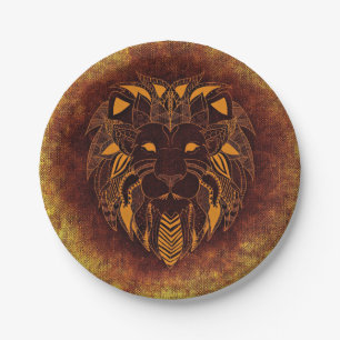 Rustic Lion Head Paper Plate