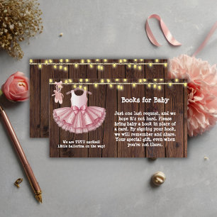 Rustic Little Ballerina Tutu Glitter Baby Shower Enclosure Card