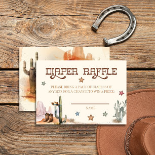 Rustic Little Cowboy Western Diaper Raffle Card