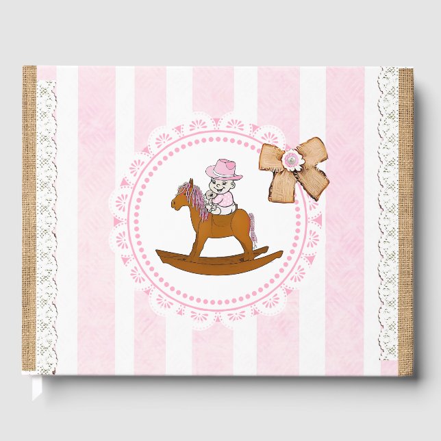 Rustic Little Cowgirl Baby Girl Baby Shower Book (Front)