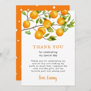 Rustic Little Cutie Birthday Party Thank You Card
