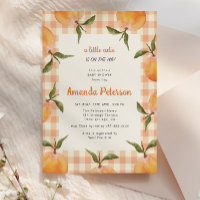Rustic Little Cutie Orange Baby Shower Invitation