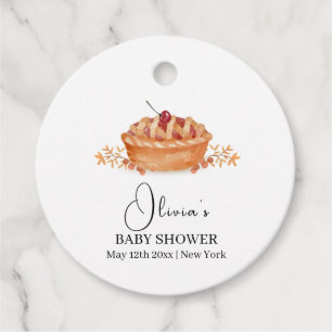 Rustic Little Cutie Pie Cherry Fall Baby Shower Favour Tags