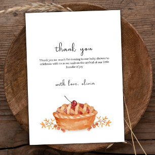 Rustic Little Cutie Pie Cherry Fall Baby Shower  Thank You Card