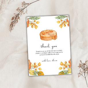 Rustic Little Cutie Pumpkin Pie Fall Baby Shower Thank You Card