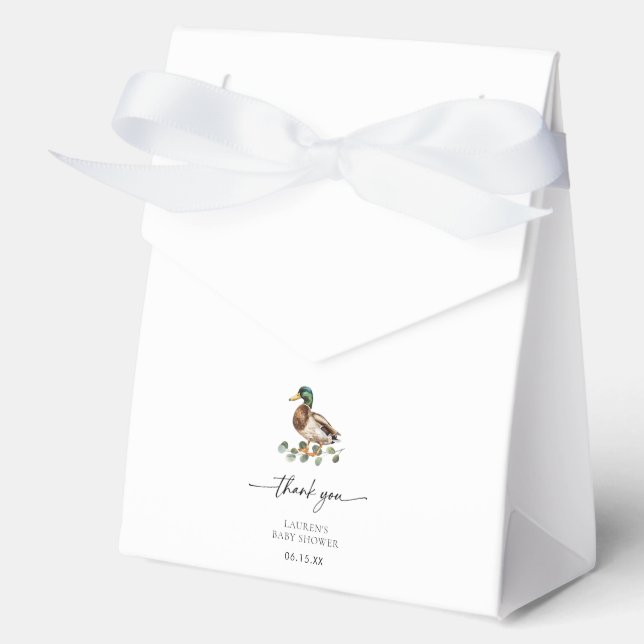 Rustic Little Duckling Mallard Duck Thank You Favour Box (Front)