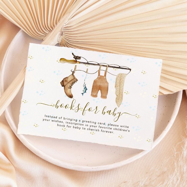 Rustic Little Fisherman Derby Book For Baby Enclosure Card (Creator Uploaded)