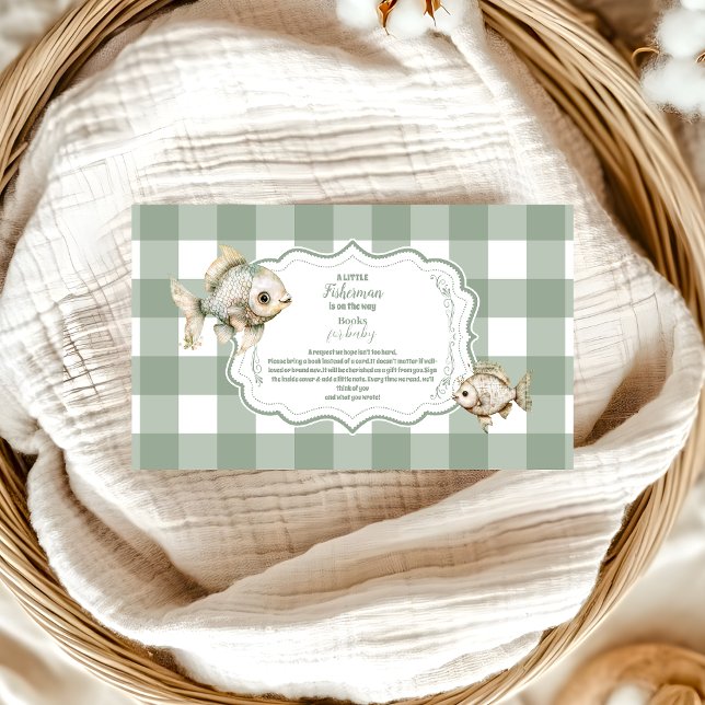 Rustic Little Fisherman Fishing   Books for Baby  Enclosure Card (Creator Uploaded)