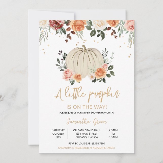 Rustic Little Pumpkin Baby Shower Invitation (Front)