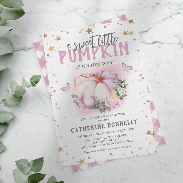 Rustic Little Pumpkin Girl Baby Shower Invitation (Creator Uploaded)